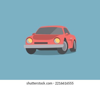 red classic car simple vector illustration. Suitable for t-shirt, wall decor, etc
