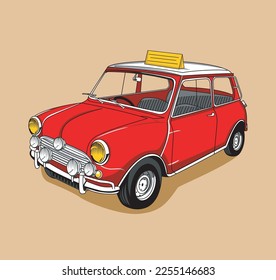 vector vintage de coche clásico rojo