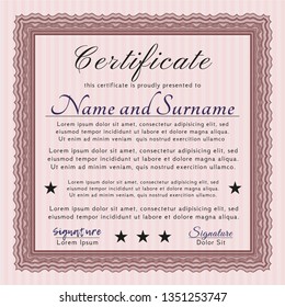 Red Classic Certificate template. With background. Superior design. Customizable, Easy to edit and change colors. 