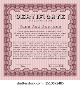 Red Classic Certificate template. Beauty design. With complex background. Customizable, Easy to edit and change colors. 