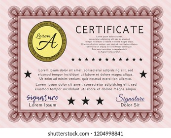 Red Classic Certificate template. Detailed. Printer friendly. Lovely design. 