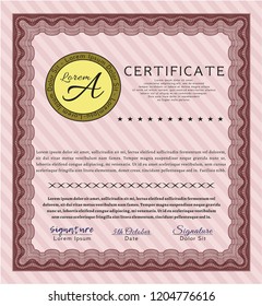 Red Classic Certificate template. Easy to print. Superior design. Customizable, Easy to edit and change colors. 