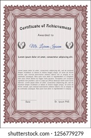 Red Classic Certificate template. Elegant design. Customizable, Easy to edit and change colors. Easy to print. 