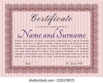 Red Classic Certificate template. Good design. Printer friendly. Detailed. 