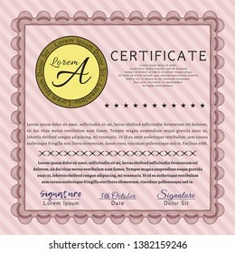 Red Classic Certificate template. Good design. Customizable, Easy to edit and change colors. With background. 