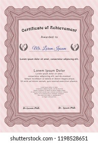 Red Classic Certificate template. With guilloche pattern and background. Excellent design. Customizable, Easy to edit and change colors. 
