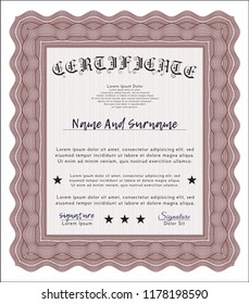 Red Classic Certificate template. Lovely design. Easy to print. Customizable, Easy to edit and change colors. 