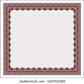 Red Classic Certificate template. Money style design. Customizable, Easy to edit and change colors. With complex background. 