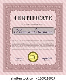 Red Classic Certificate template. Nice design. Easy to print. Detailed. 