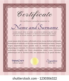 Red Classic Certificate template. Nice design. Detailed. Printer friendly. 