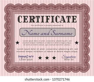 Red Classic Certificate template. Nice design. With great quality guilloche pattern. Customizable, Easy to edit and change colors. 