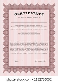 Red Classic Certificate template. Perfect design. Easy to print. Customizable, Easy to edit and change colors. 