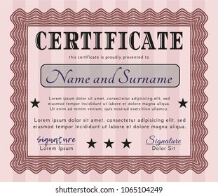 Red Classic Certificate template. With quality background. Retro design. Customizable, Easy to edit and change colors. 