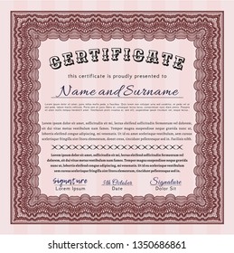Red Classic Certificate template. Superior design. Customizable, Easy to edit and change colors. Printer friendly. 