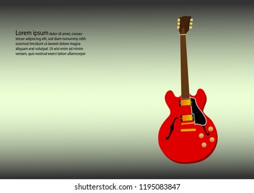 the red classic guitar vector background