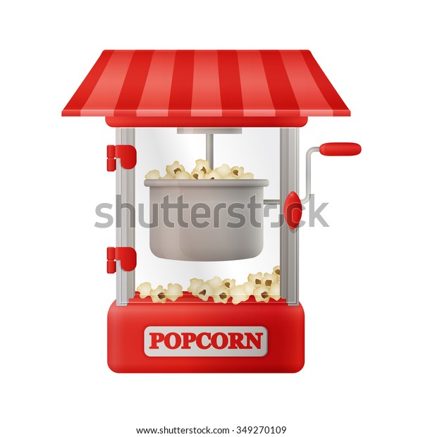 Red Classic Popcorn Machine Stock Vector (Royalty Free) 349270109