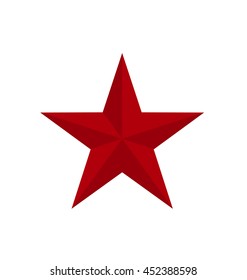 red classic star icon with verges. vector illustration