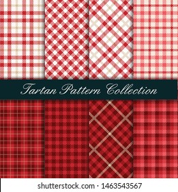 Red classic tartan pattern collection