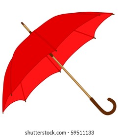 red classic umbrella