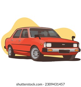 un coche vintage clásico rojo 