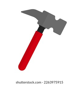 Icono de martillo de la Cuerda Roja. Herramienta. Vector.