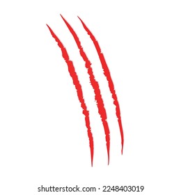 red claws scratches design vector flat modern isolated illustration