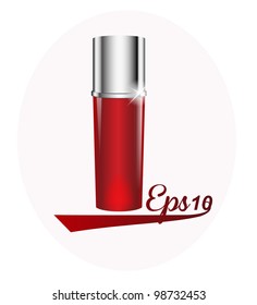 Red Clean Tube Of Cream: Vector Version