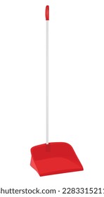 Red cleaning dustpan. vector illustration