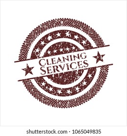 Red Cleaning Services rubber grunge stamp
