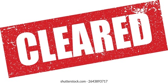 Red Cleared Rubber Stamp Word Text Written in Reverse Grunge Vector in Sharp Border, Transparent Background