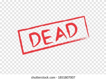 red clearly dead word in red square frame isolated on dead background
