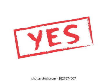 red clearly yes word in red square frame isolated on white background