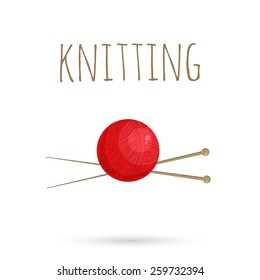 Red clew with spokes knitting