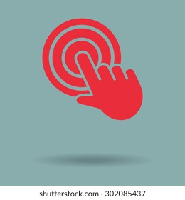 Red click, hand icon