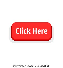 red click here button like register now. abstract trend modern graphic design logotype element isolated on white. concept of gesture for download or upload and enter pictogram for internet web site