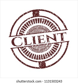 Red Client distressed rubber grunge texture seal