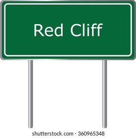 Red Cliff , Colorado,  road sign green vector illustration, road table, USA city