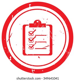 Red Clipboard Checklist rubber stamp