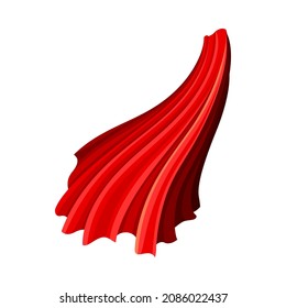 Red Cloak or Cape as Loose Silk Garment Worn Over Clothing Vector Illustration