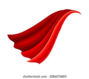 Red Cloak or Cape as Loose Silk Garment Worn Over Clothing Vector Illustration