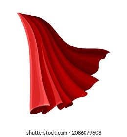 Red Cloak or Cape as Loose Silk Garment Worn Over Clothing Vector Illustration