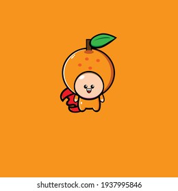 Red cloak cute orange character illustration design