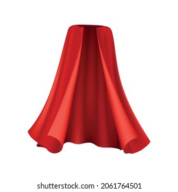 Red cloak realistic composition with isolated image of royal gown on blank background vector illustration