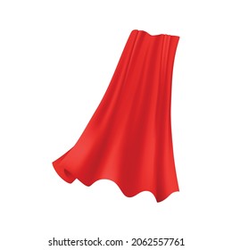 Red cloak realistic composition with isolated image of royal gown on blank background vector illustration