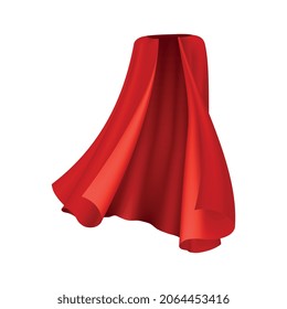 Red cloak realistic composition with isolated image of royal gown on blank background vector illustration