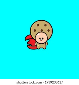 Red cloaked cute mascot character vector design