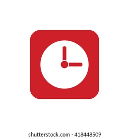 Red clock icon vector illustration