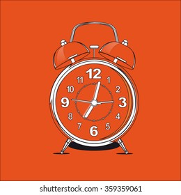 Red clock vector