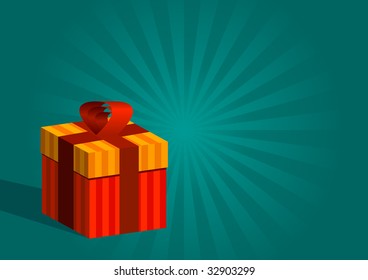 Red close gift on the background.