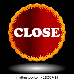 Red close icon on a black background